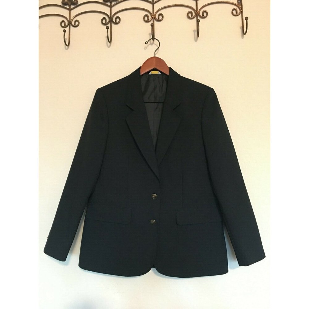 Edwards Signature Mens Black 2 Button Lined Suit Jacket Size 12R
